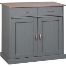 Luzerna Sideboard mit 2 Türen und 2 Schubladen Grau, Braun.