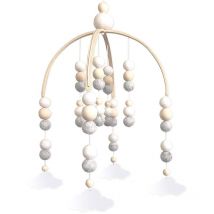 Lévrier mobile de berceau de bébé, jouet de hochet fait de boule de feutre et de bambou, cloche suspendue de pépinière de nouveau-né, cadeau