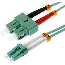Lwl Patchcable 50/125μm Om3 Lc/sc 15,0m - Sc Duplex Prise Mâle/lc Duplex Stecker,aqua Helos 132987