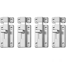 Groofoo - Pestillo de 4 piezas de acero inoxidable de 3 pulgadas para puerta corrediza, para baño, inodoro, cobertizo y dormitorio, con cierre a