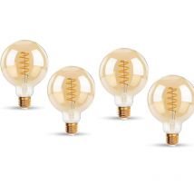 Lycxames - Bombillas led 6W Edison Vintage G80 Blanco Cálido 2200K E27 Equivalente a 48W Bombilla Incandescente Retro Lámpara Decorativa Antigua
