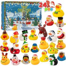 Aiducho - lycxames Calendario de Adviento 2024 con Pato de Goma - Calendario de Adviento - 24 Regalos temáticos navideños - Ideal para niños y