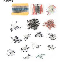 LYCXAMES - Elektronische Komponenten-Paket-Kit, 1390 Stück, Widerstand, Elektrolytkondensator, LED-Diodentransistor, Keramikkondensator. Genießen Sie
