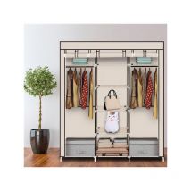 Lycxames Faltbarer Aufbewahrungsschrank 150 x 45 x 175 cm, textiler Ankleideschrank mit Reißverschluss aus Vliesstoff, Camping-Garderobe