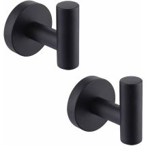 Groofoo - lycxames Ganchos de pared para baño, toallero, ganchos para batas, negro mate, acero inoxidable SUS304, perchero, toallero, almacenamiento,