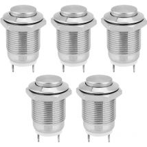 LYCXAMES - Interruptor de botón momentáneo a prueba de agua Botón de encendido y apagado de acero inoxidable 12 mm 3A 220 V 5 piezas Interruptor de