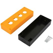 Lycxames - Knopfschalter-Steuerkasten für Elektrogeräte, 4 Druckknöpfe oder Schalter, 22-mm-Gehäuse, Steuerschalter (gelb)