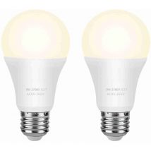 LED-Glühbirne E26/E27, 9 w, entspricht 60 w Halogen, warmweiß, 2700 k, 600 lm, Standard-LED-Glühbirne für die Heimbeleuchtung (2 Stück) - Lycxames