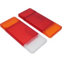 Lycxames - LKW-Rücklichtlinse, Paar LKW-Rücklichtgehäuse links rechts LKW-Rücklichtlinsenabdeckung Rot Orange Weiß Ersatz für Iveco Eurocar