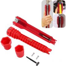 Lablanc - Llave para grifo de fregadero, llave para tuberías de agua de doble cabezal, llave de instalación de fregadero, llave ajustable