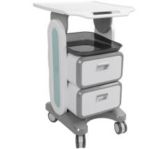 Medizinischer Wagen mit 2 Schublade, Salonwagen Kosmetikwagen Beauty Salon Trolley mit Ablagefach und Universal Wheel Gerätewagen Arbeitswagen