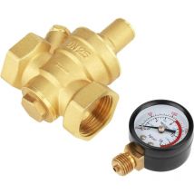 Aiducho - lycxames Regulador de presión, DN25 Regulador de presión ajustable de latón Regulador reductor de presión de agua Reductor con manómetro