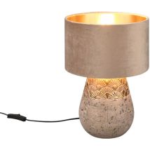 Lampe De Table Orientale Kiran Velours Taupe - R51231061