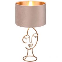Lúzete - Lampe design, Lampe de table design en forme tête Mary Beige en Metal, trio