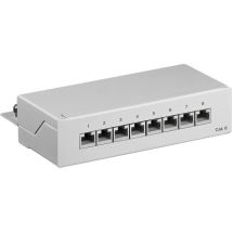 Cat 6 Panneau De Brassage Mini/bureau, 8 Ports (1 U), Stp Blindé,gris. Version Couleur Gris