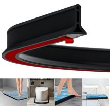 M Lange, Selbstklebende Duschdichtung, 4 Cm Hohe, Wasserdichte Gummidichtung Für Bad Und Küche, Duschschwelle/wassersperre, Schwarz