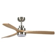 Iluminashop - m Ledme - Ventilatore da soffitto Led Wood Nichel con luce da 18 w e telecomando, motore dc 30 w, 6 velocità, silenzioso, 3 pale in