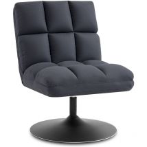 M MCombo Drehsessel Stuhl modern, Cocktailsessel Loungesessel Relaxsessel Clubsessel für Wohnzimmer Schlafzimmer, Mikrofaser-Stoff, 4812 (Dunkelgrau)