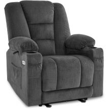 Mcombo - m Fernsehsessel elektrisch verstellbar, Relaxsessel mit Liegefunktion, tv Sessel mit Massage & Wärmefunktion, usb & Getränkehalter,