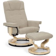 Mcombo - m Relaxsessel mit Hocker, 360° Drehbarer Fernsehsessel mit Liegefunktion, bis 120 Kg Belastbarer TV-Sessel, Moderner Ruhesessel für