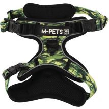 Geschirr - M Pets - Wandern - Tarnung S - Gepolstertes Material - Sicherheitsgurt - Griff - Leine Rücken/vorn