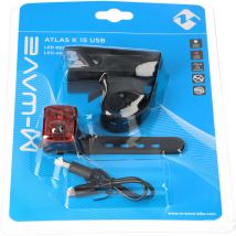 Fahrradleuchten-Set M-wave Atlas k 15 usb Akku