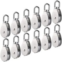 Poulie Simple En Acier Inoxydable 304 M15 – Charge Maximale 35kg – Diamètre De Corde 6mm – 12 Pièces Pour Levage Industriel – Zqyrlar