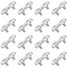 M2 Pince de Cable 18 Pcs Double Serre Cables Inox en Acier Inoxydable pour Filin Cable Inox pour 2MM Pince à Cable en Acier Inoxydable