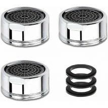 M20 Wasserhahnbelüfter, Set mit 3 Wasserhahnbelüftern mit Edelstahlfilter, Wassersparer, 20 mm Außengewinde.