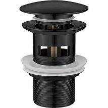 SNQ - M20502B Doccetta per rifiuti da bagno, scarico per lavabo con troppopieno, pop-up, nero