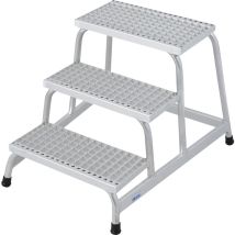 Krause – Marchepied STABILO en aluminium – 3 marches – Charge max. 150 kg – Hauteur 600 mm – Idéal pour ateliers et chantiers