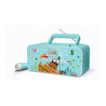 Muse - radio cd usb portátil azul con micrófono - m29kb