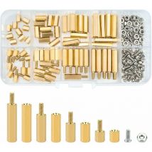 M3 Entretoise Laiton,PCB Entretoise,Fileté Mâle-Femelle Hexagonale Boulons en Cuivre Assortiment Kit pour pcb carte mère-120 Pièces