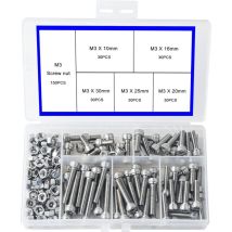 Zolginah M3 Vis À Tête Cylindrique À Six Pans Creux En Acier Inoxydable 304 Pièces Mécaniques À Tête Cylindrique À Six Pans Creux Et À Écrous Bouton À