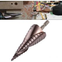 M35 Cobalt Spiral Fluted Step Drill Bit - Poignée Hexagonale 1/4' - 15 Tailles - 432 mm