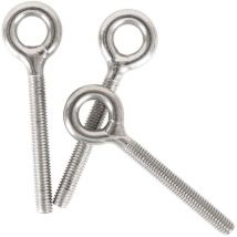 M6 304 Anneau en acier inoxydable longue vis tige filetée boulon à anneau 10PCS