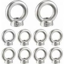 Crou à Anneau en Acier Inoxydable M6 - Filetage - Écrou à Oeil de Levage - Accessoires de Levage