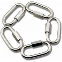 Irisfr - M6 Maillon Rapide en Acier Inoxydable d Forme Mousqueton Maillons de Chaîne 5pcs