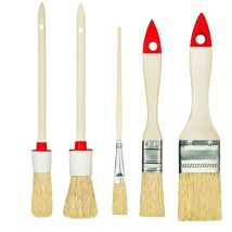 M7 Set Di 5 Pennelli 3 Piatti 2 Tondi 0 3/4 1,5 2 4 Serie 03 Per Lavori Di Pittura Con Pitture E Vernici A Copertura Uniforme Setole Naturali
