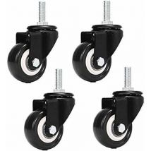 M8x25mm 4 pièces de support de charge 240 kg chariot roulette tournante pu meubles poudre remplacement (sans roulettes de frein)