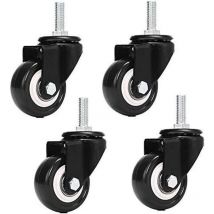 M8x25mm 4 pièces de support de charge 240 kg chariot roulette tournante pu meubles poudre remplacement (sans roulettes de frein).. Debuns