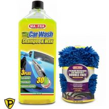 MA-FRA Car Wash Shampo e Cera per Auto Moto Anti-alone Hydro Speed 1 Lt + Guanto