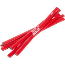 6er-Pack Zimmermannsbleistifte – 24,5 cm – HB weich – Massivholz – rot