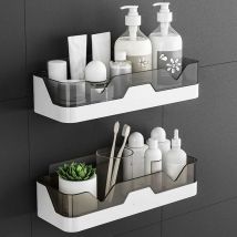 Macaron - Lot de 2 Etagère Douche,Serviteur de Douche Sans Perçage, Paniers Rangement D'organisateur de Douche Mural pour Salle de Bain/Cuisine-Fei Yu