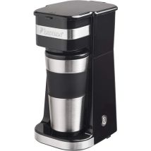 Caffettiera Con Tazza Isolata, Caffettiera Da Campeggio Per Caffè Macinato Con Filtro, Piccola Caffettiera Per 2 Tazze Grandi, 750 Watt, Acciaio Inox,