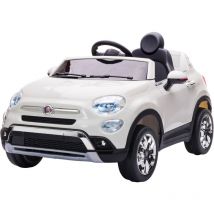 Macchina Elettrica per Bambini 12V con Licenza Fiat 500X Bianca