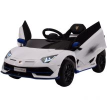 Macchina Elettrica per Bambini 12V con Licenza Lamborghini Aventador svj Small Bianca
