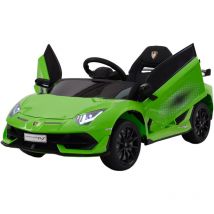 Macchina Elettrica per Bambini 12V con Licenza Lamborghini Aventador svj Small Verde