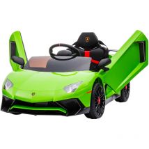 Macchina Elettrica per Bambini 12V con Licenza Lamborghini Aventador Verde