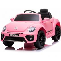 Macchina Elettrica per Bambini 12V con Licenza Volkswagen Maggiolino Beetle Small Rosa